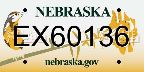 EX60136 Nebraska License Plate