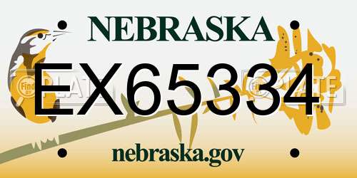 EX65334 Nebraska License Plate