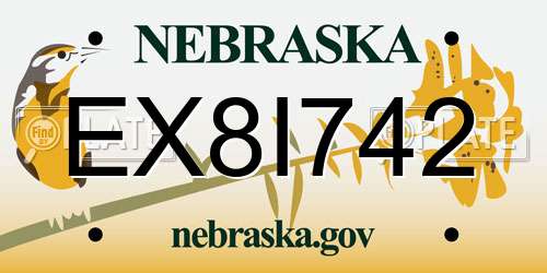 EX8I742 Nebraska License Plate