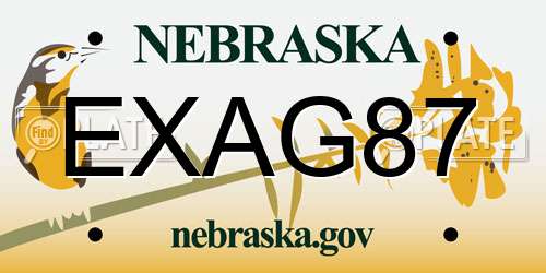 EXAG87 Nebraska License Plate