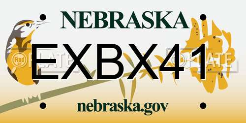 EXBX41 Nebraska License Plate