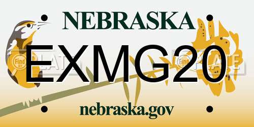 EXMG20 Nebraska License Plate