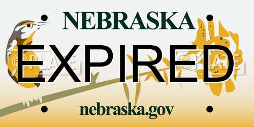 EXPIRED Nebraska License Plate