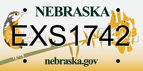 EXS1742 Nebraska License Plate