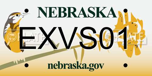 EXVS01 Nebraska License Plate