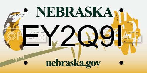 EY2Q9I Nebraska License Plate