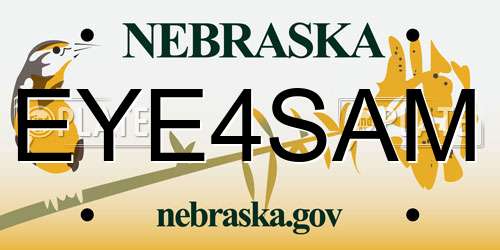 EYE4SAM Nebraska License Plate