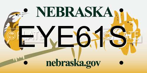 EYE61S Nebraska License Plate
