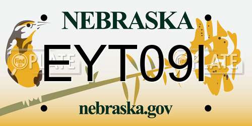 EYT09I Nebraska License Plate