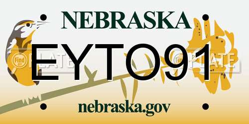 EYTO91 Nebraska License Plate