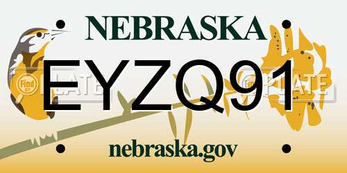 EYZQ91 Nebraska License Plate