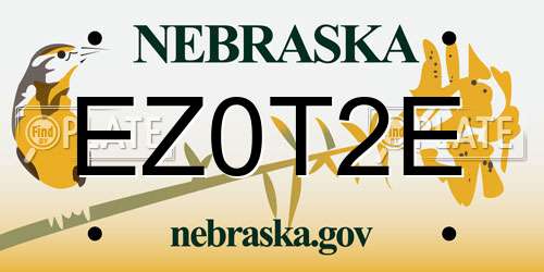 EZ0T2E Nebraska License Plate