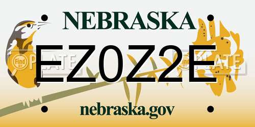 EZ0Z2E Nebraska License Plate