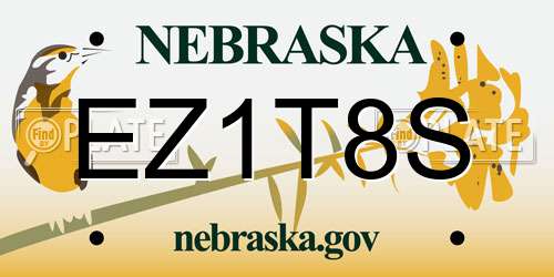 EZ1T8S Nebraska License Plate