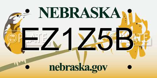EZ1Z5B Nebraska License Plate