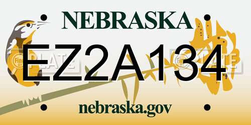 EZ2A134 Nebraska License Plate