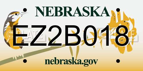 EZ2B018 Nebraska License Plate