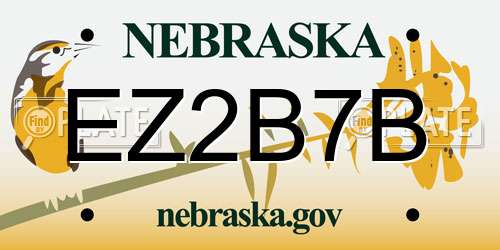 EZ2B7B Nebraska License Plate