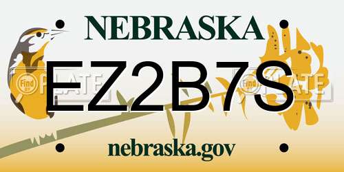 EZ2B7S Nebraska License Plate