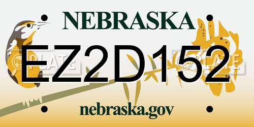 EZ2D152 Nebraska License Plate