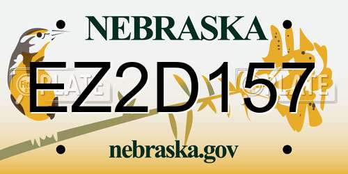EZ2D157 Nebraska License Plate