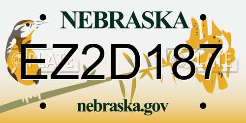 EZ2D187 Nebraska License Plate