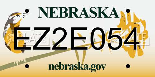 EZ2E054 Nebraska License Plate