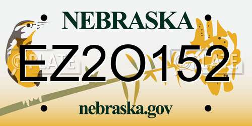 EZ2O152 Nebraska License Plate