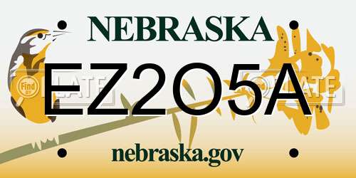 EZ2O5A Nebraska License Plate