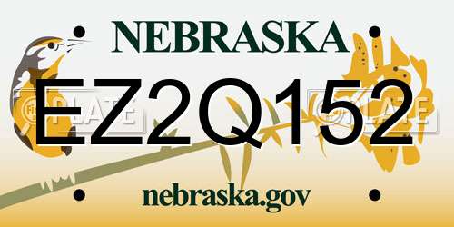 EZ2Q152 Nebraska License Plate