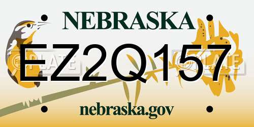 EZ2Q157 Nebraska License Plate