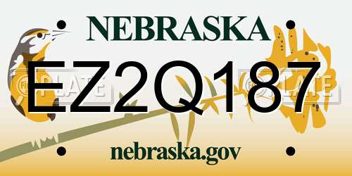 EZ2Q187 Nebraska License Plate