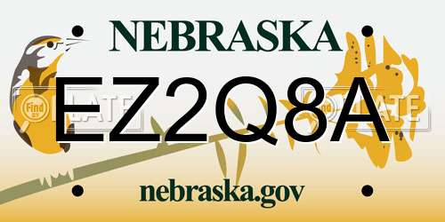 EZ2Q8A Nebraska License Plate