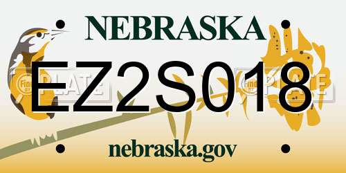 EZ2S018 Nebraska License Plate