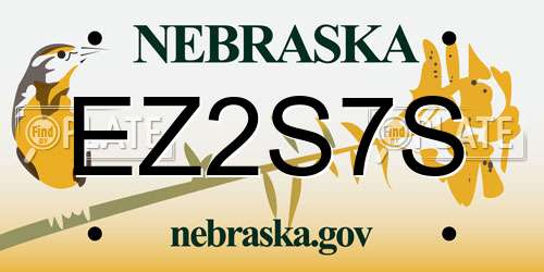 EZ2S7S Nebraska License Plate