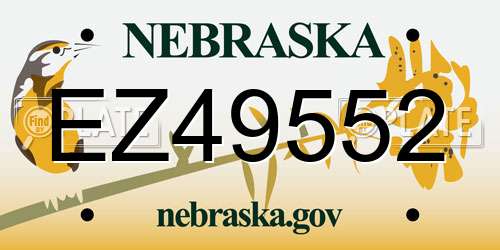 EZ49552 Nebraska License Plate