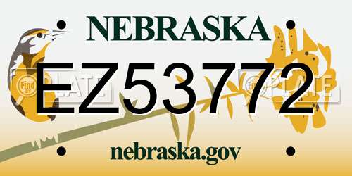 EZ53772 Nebraska License Plate