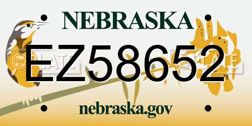 EZ58652 Nebraska License Plate