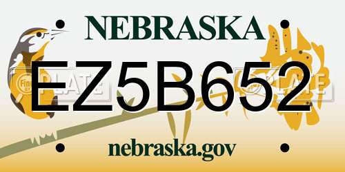 EZ5B652 Nebraska License Plate