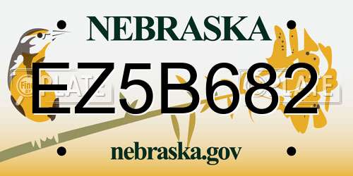 EZ5B682 Nebraska License Plate