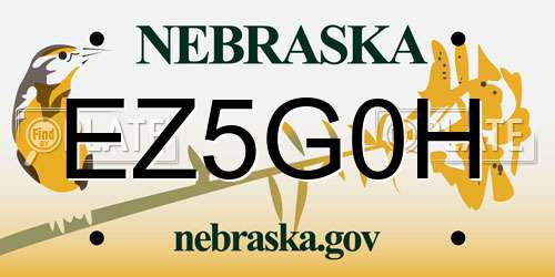 EZ5G0H Nebraska License Plate