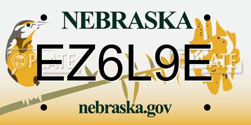 EZ6L9E Nebraska License Plate