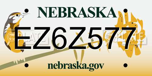 EZ6Z577 Nebraska License Plate