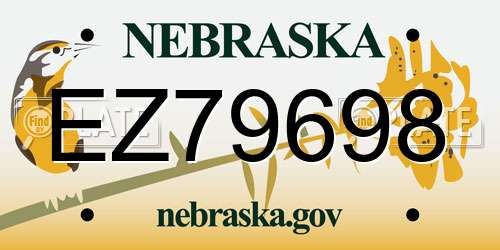 EZ79698 Nebraska License Plate