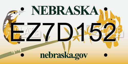 EZ7D152 Nebraska License Plate