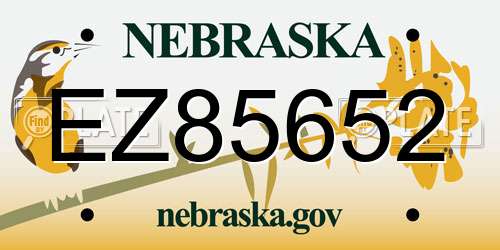 EZ85652 Nebraska License Plate