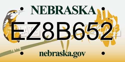 EZ8B652 Nebraska License Plate