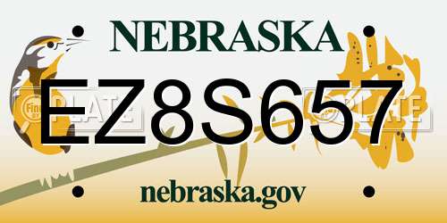 EZ8S657 Nebraska License Plate