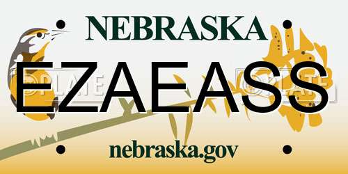 EZAEASS Nebraska License Plate