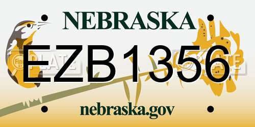 EZB1356 Nebraska License Plate